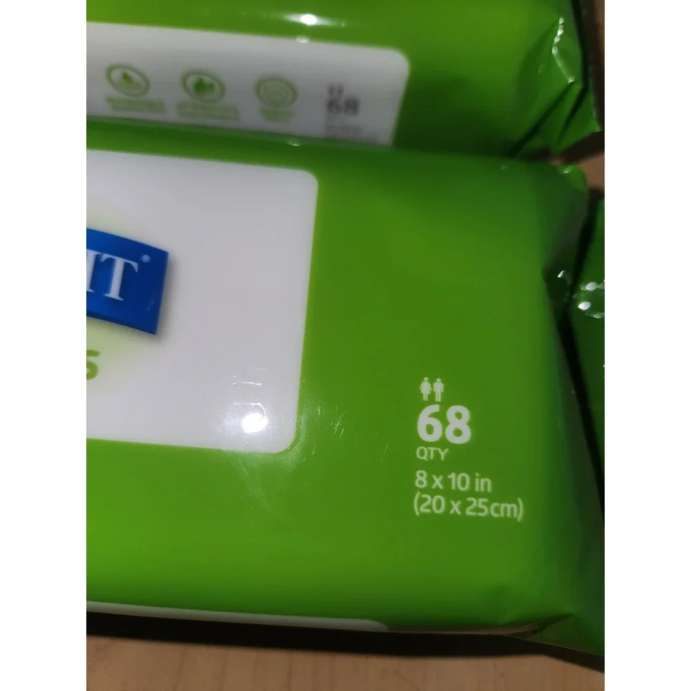 3x -68 Count Medline FITRIGHT Wet Wipes Personal Cleansing Wipes Exp 02/28~NEW